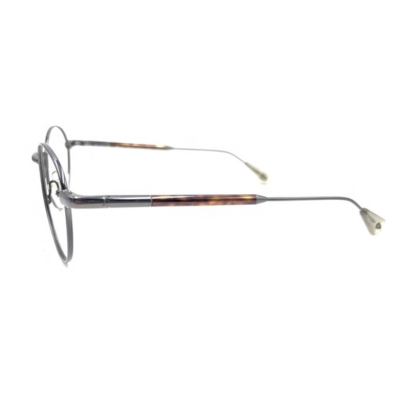 Zac Posen Leland GM Gunmetal Brown Round Eyeglasses Frames 48-21 135 Men Women - Picture 7 of 12